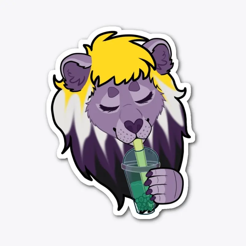 Bubble Tea Pride Lion (Non-Binary)